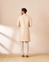 Manyavar Men Ivory Sequins Embroidered Sherwani with Dupatta