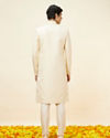 Manyavar Men Golden Cream Buta Patterned Achkan Style Sherwani Set