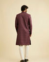 Manyavar Men Wine Red Medallion Patterned Sherwani Set