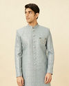 Blissful Blue Medallion Patterned Sherwani Set