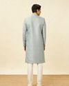 Manyavar Men Blissful Blue Medallion Patterned Sherwani Set