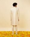 Manyavar Men Dew Pink Flower Bud Patterned Sherwani Set