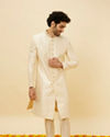 Dew Pink Flower Bud Patterned Sherwani Set