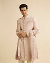 Manyavar Men Embroidered Opulence Pink Sherwani