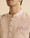 alt message - Manyavar Men Embroidered Opulence Pink Sherwani image number 1