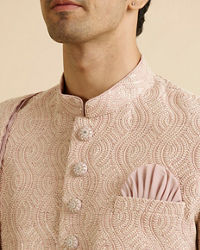 Manyavar Men Embroidered Opulence Pink Sherwani