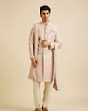 alt message - Manyavar Men Embroidered Opulence Pink Sherwani image number 2