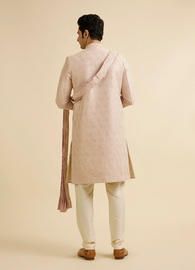 Manyavar Men Embroidered Opulence Pink Sherwani