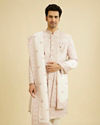 Blush Pink Jaal Medallion Patterned Sherwani Set