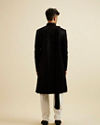 Manyavar Men Midnight Black Jaal Patterned Sequinned Sherwani Set