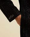 Manyavar Men Midnight Black Jaal Patterned Sequinned Sherwani Set