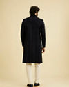 Manyavar Men Indigo Blue Jaal Patterned Sequinned Sherwani Set