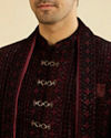 Manyavar Men Velvety Wine Elegance Sherwani image number 1