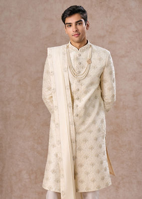 Manyavar Men Regal Cream Royalty Sherwani