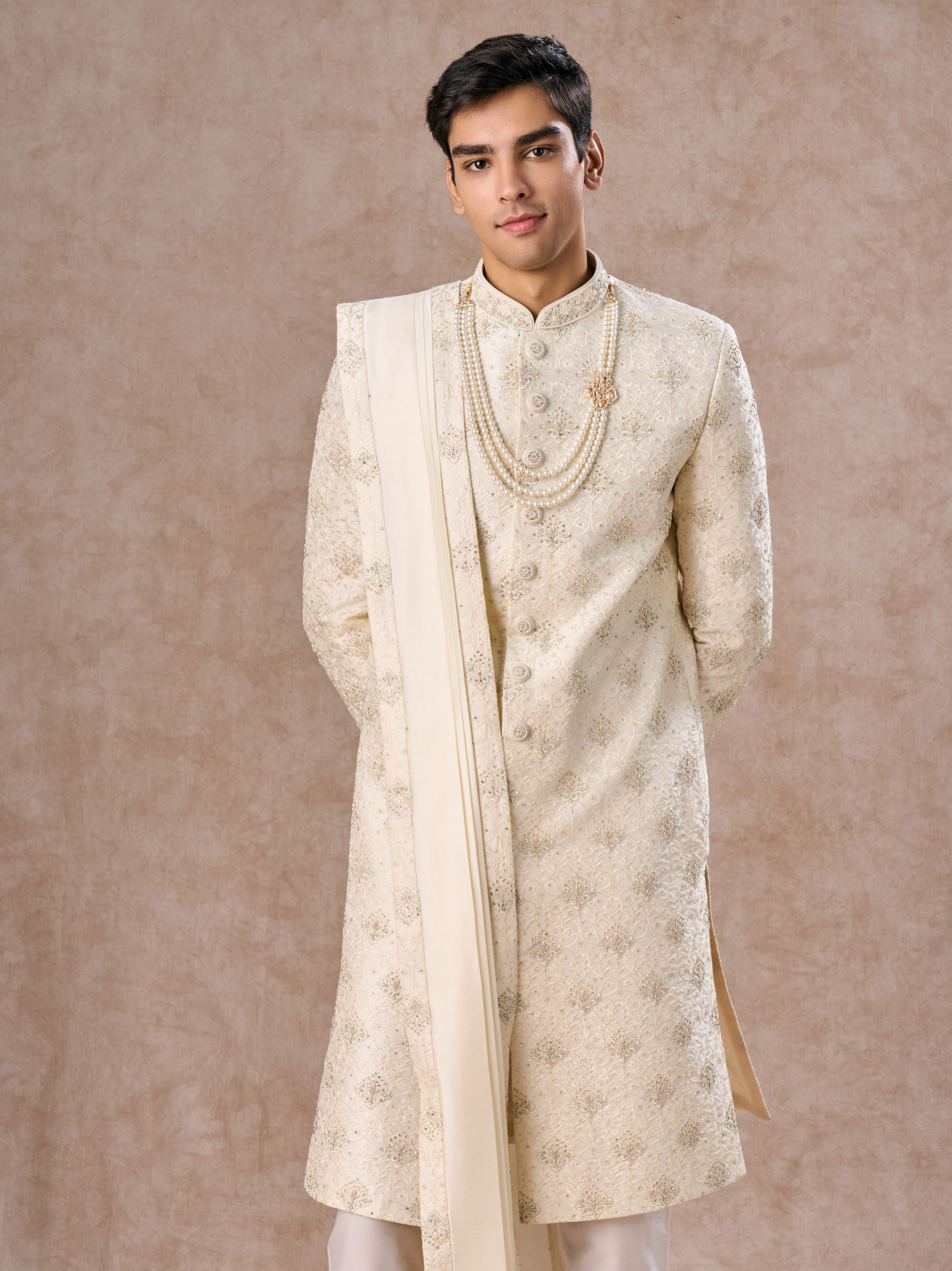 Manyavar Men Regal Cream Royalty Sherwani