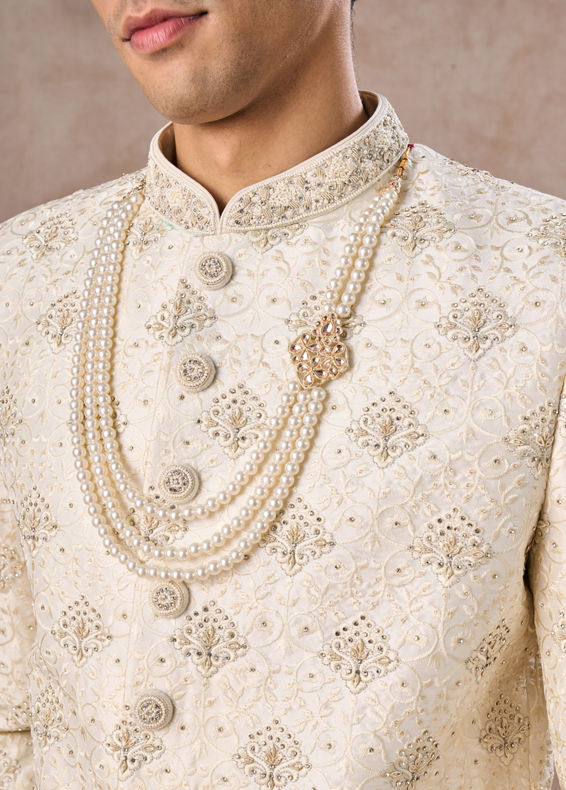 Manyavar Men Regal Cream Royalty Sherwani