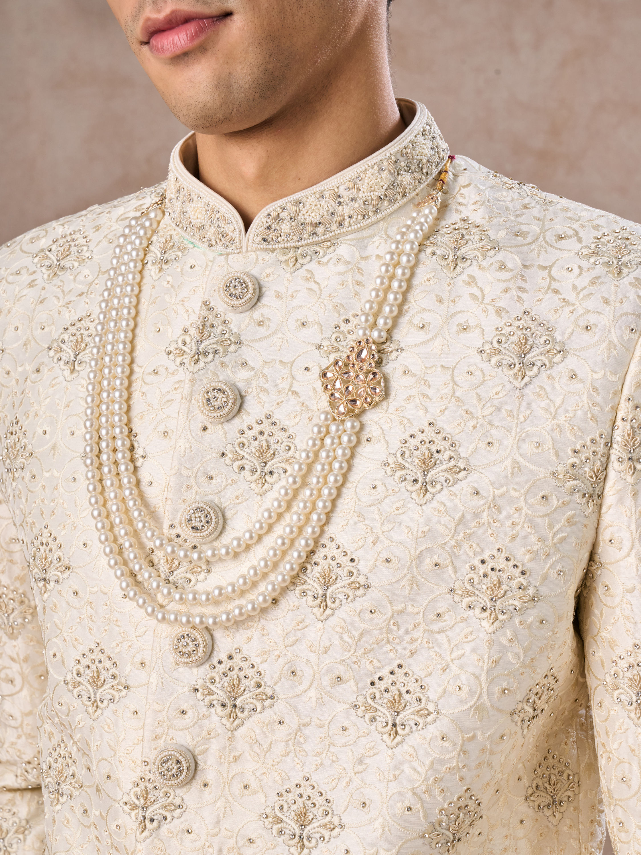 Manyavar Men Regal Cream Royalty Sherwani