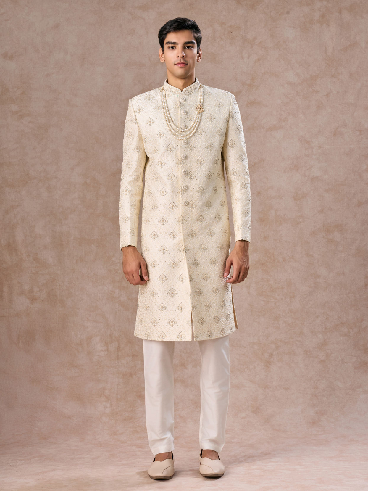 Manyavar Men Regal Cream Royalty Sherwani