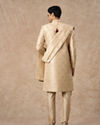 Manyavar Men Beige Art Silk Sherwani with Embroidery