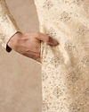 Manyavar Men Beige Art Silk Sherwani with Embroidery