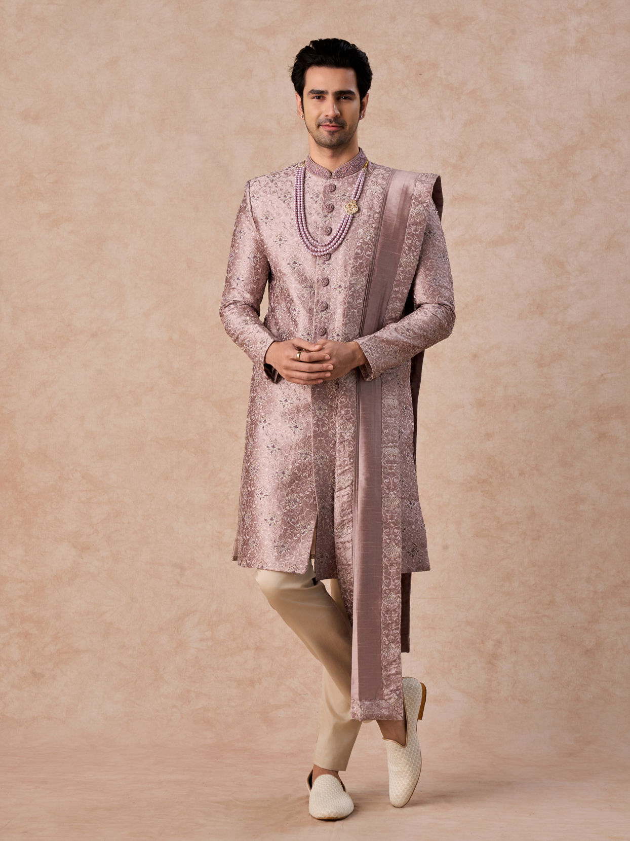 Manyavar Men Royal Lilac Grandeur Sherwani