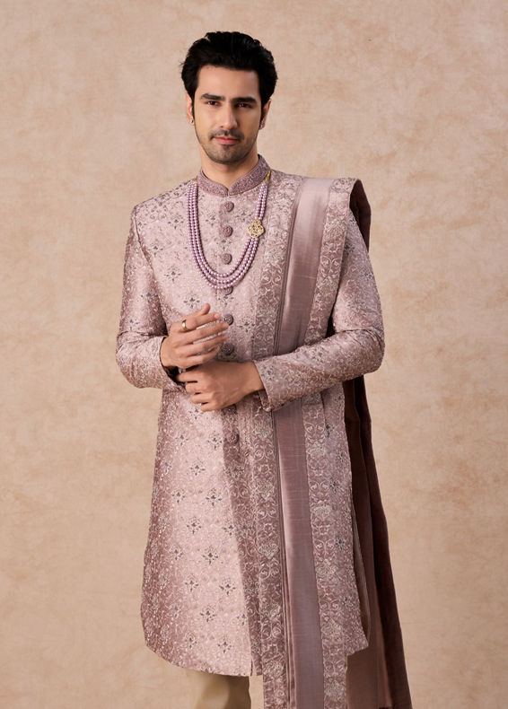 Manyavar Men Royal Lilac Grandeur Sherwani