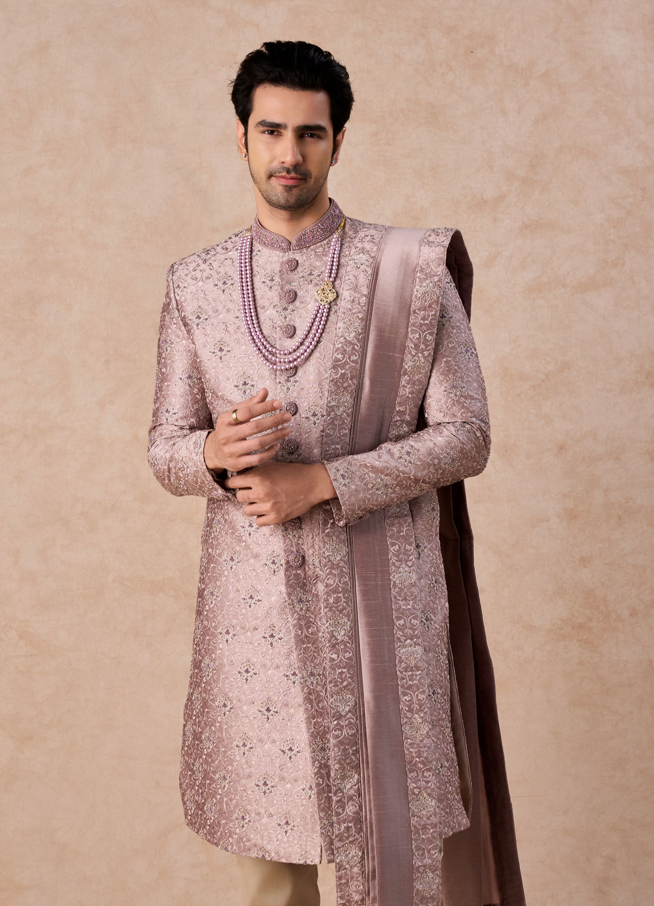 Manyavar Men Royal Lilac Grandeur Sherwani