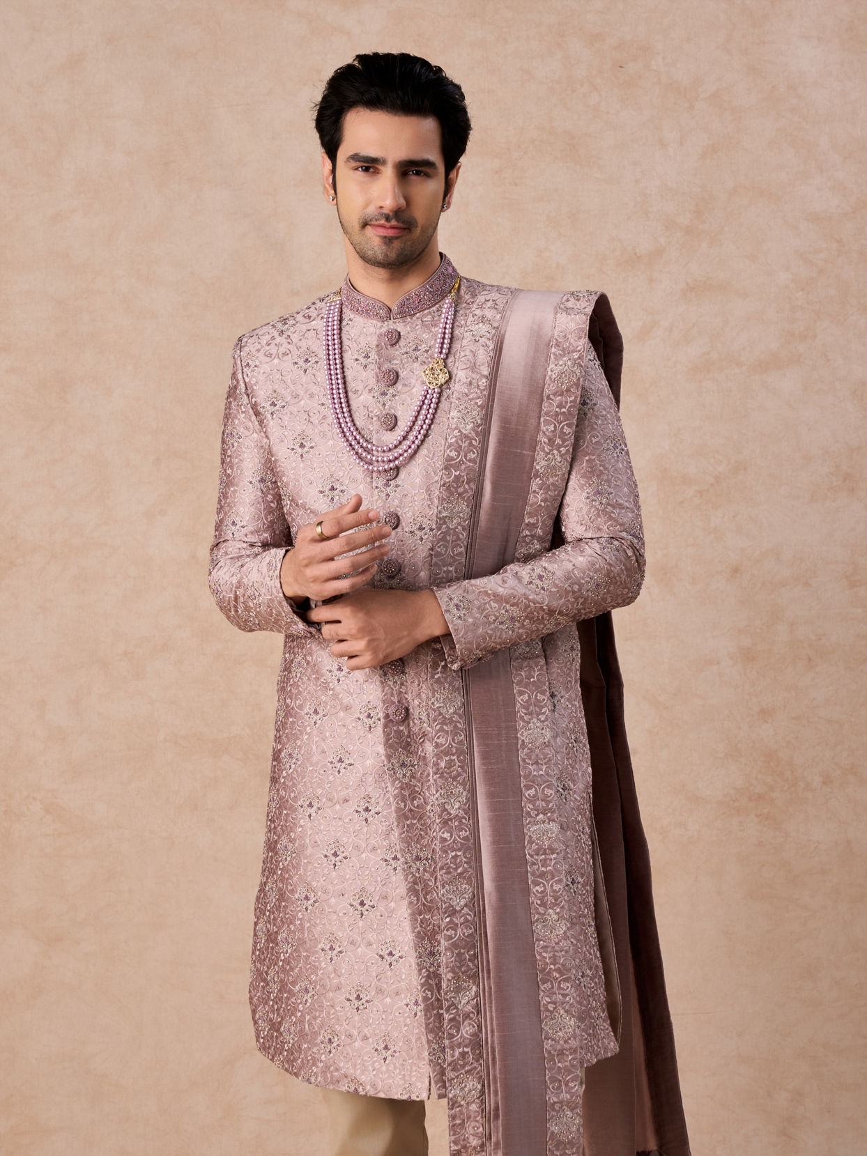 Manyavar Men Royal Lilac Grandeur Sherwani