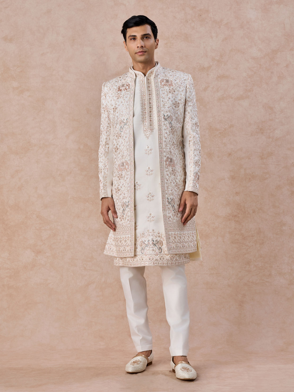 Manyavar Men Elegance Personified White Sherwani