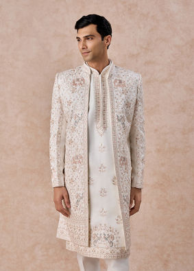 Manyavar Men Elegance Personified White Sherwani