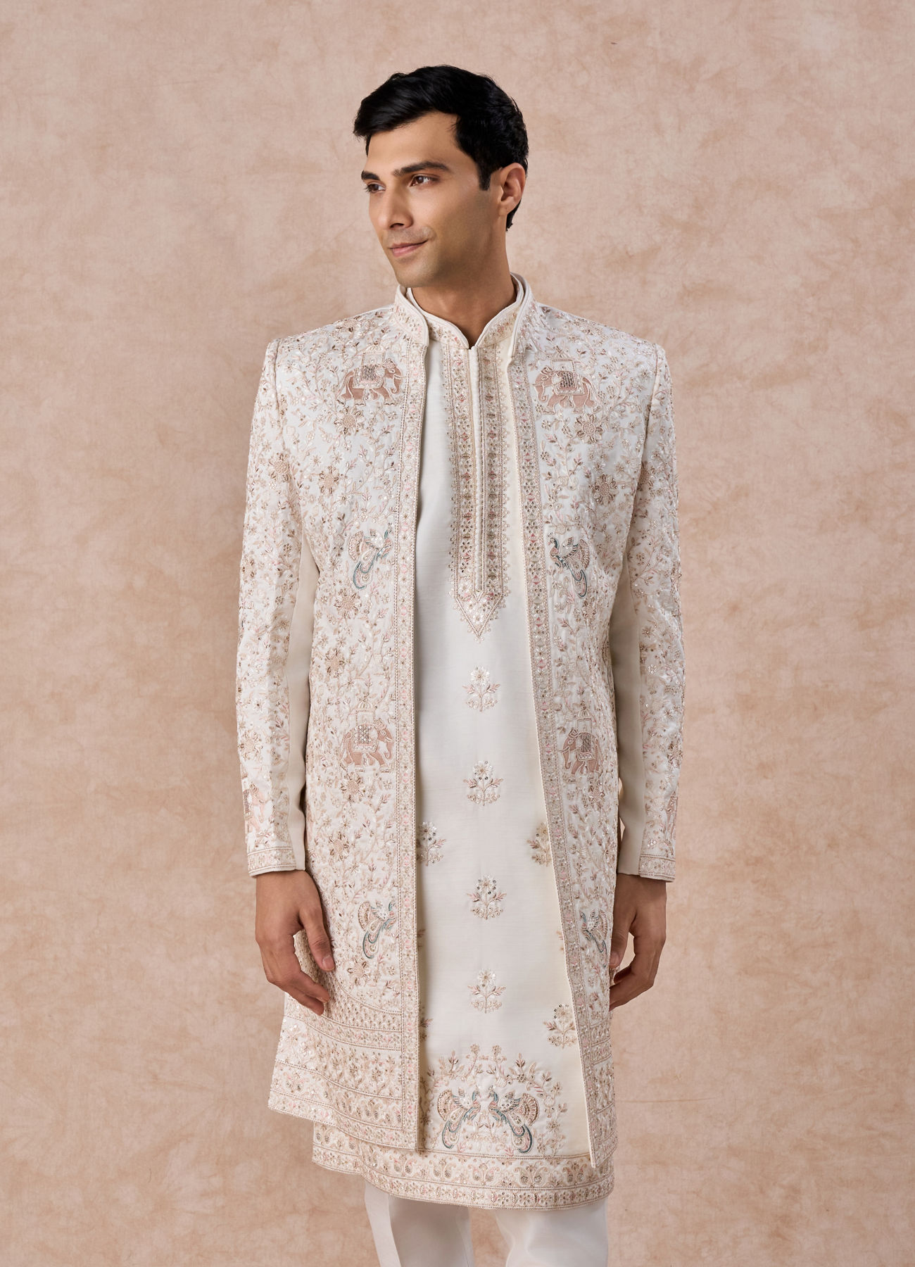 Manyavar Men Elegance Personified White Sherwani