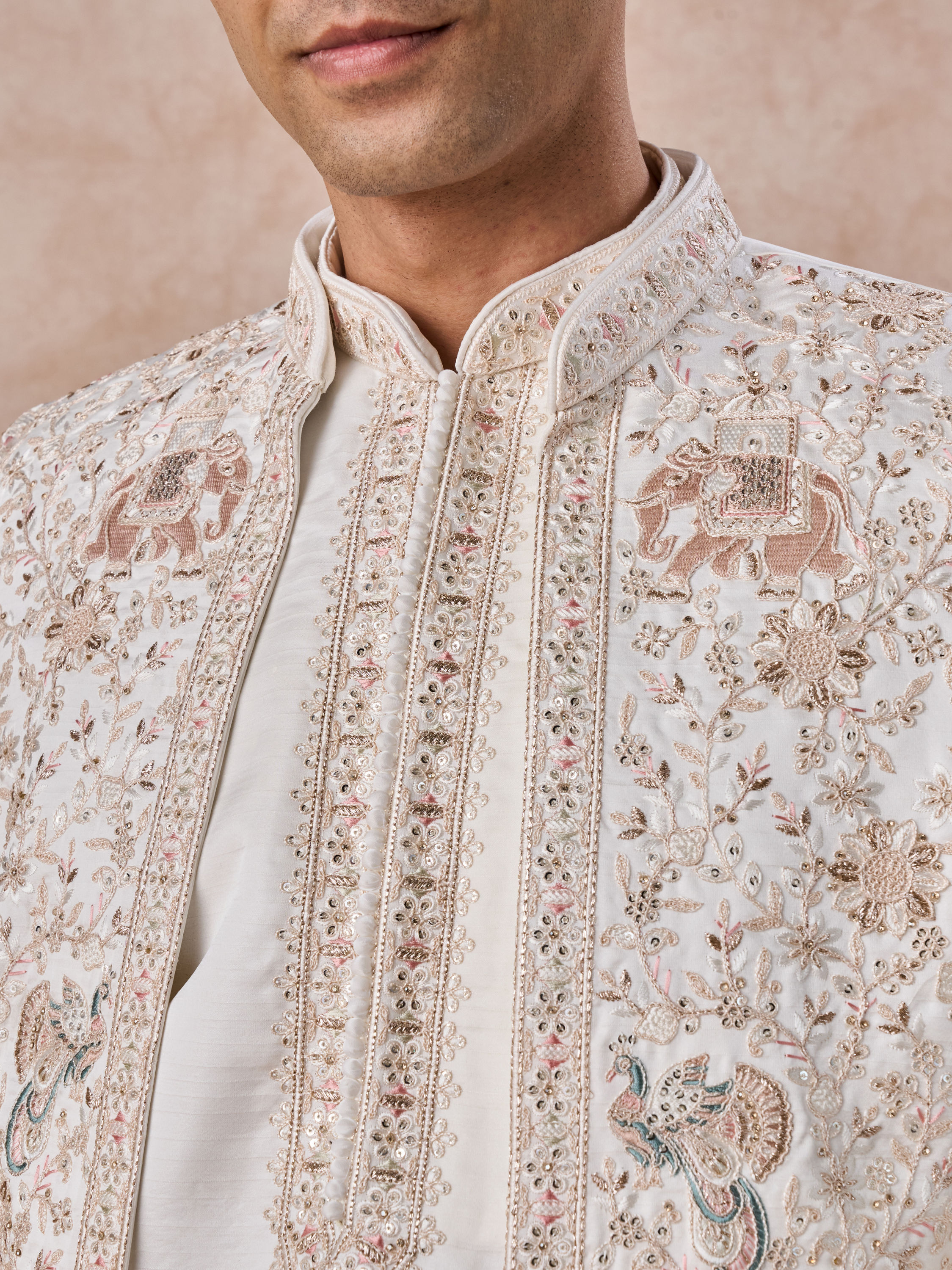 Manyavar Men Elegance Personified White Sherwani