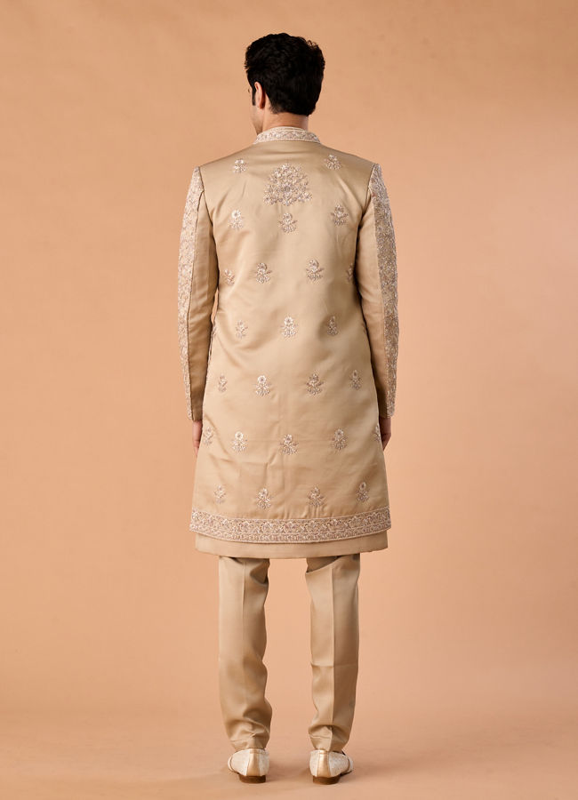 Manyavar Men Beauteous Beige Sherwani