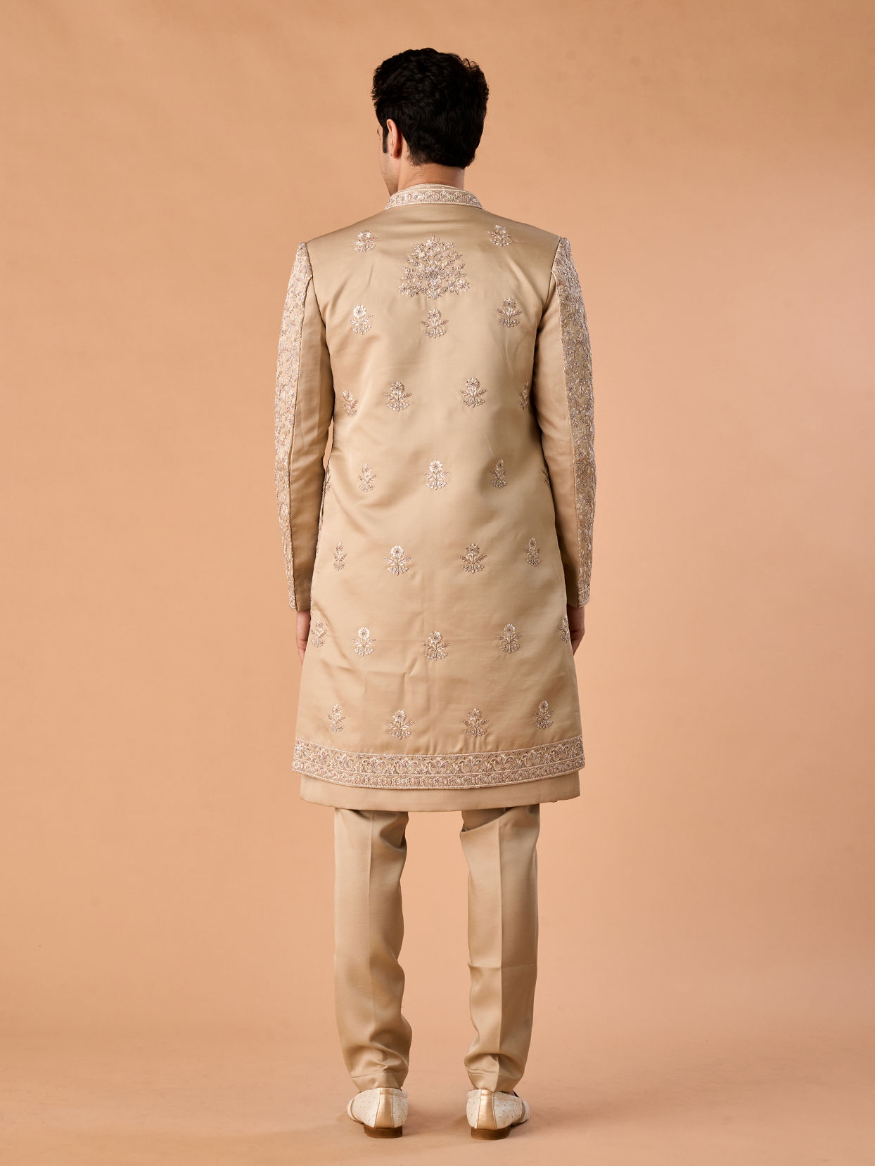 Manyavar Men Beauteous Beige Sherwani