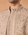 Manyavar Men Beauteous Beige Open Sherwani