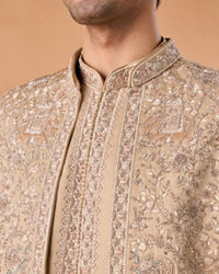 Manyavar Men Beauteous Beige Sherwani