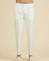 Manyavar Men Elegant Warm White Open Sherwani