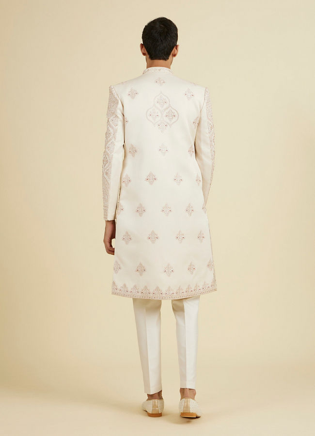 Manyavar Men Champagne Embroidered Sherwani