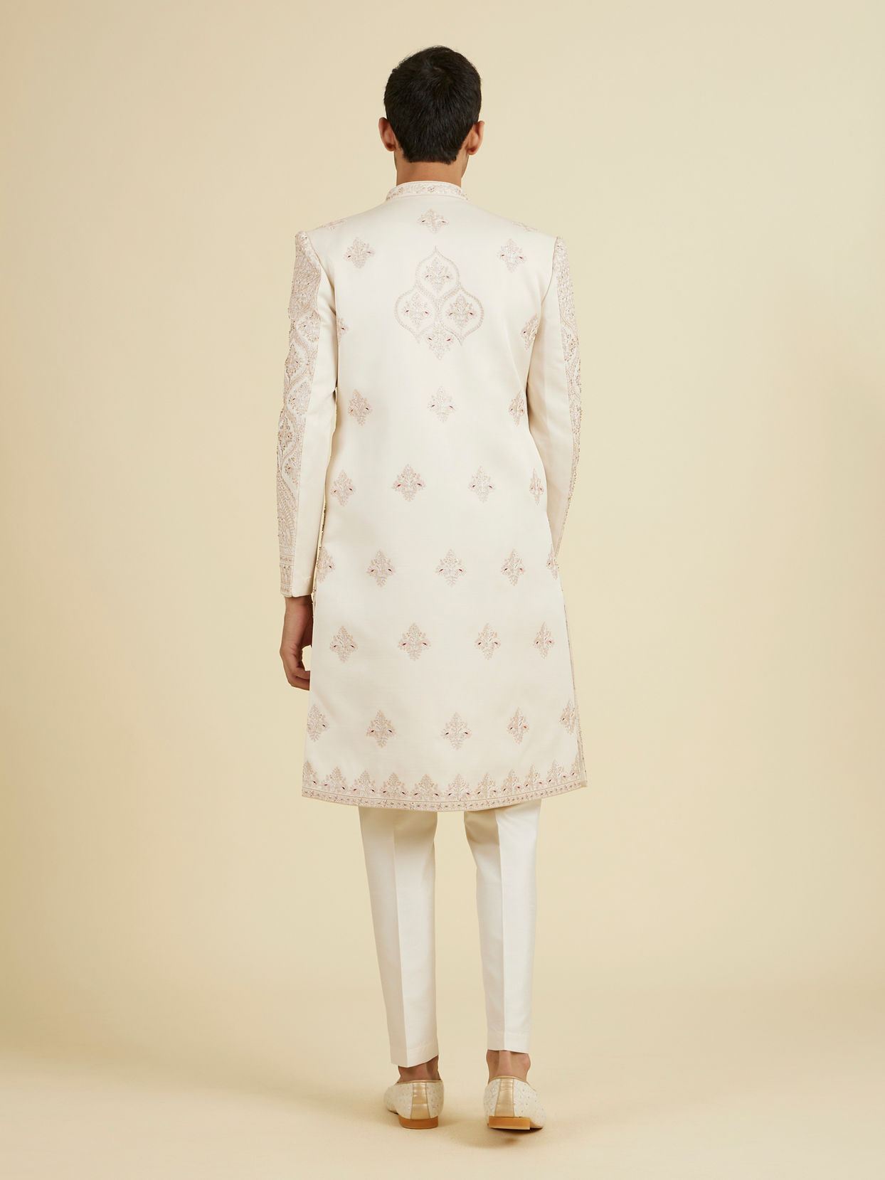 Manyavar Men Champagne Embroidered Sherwani