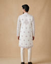 Manyavar Men Champagne Art Silk Sherwani with Intricate Embroidery