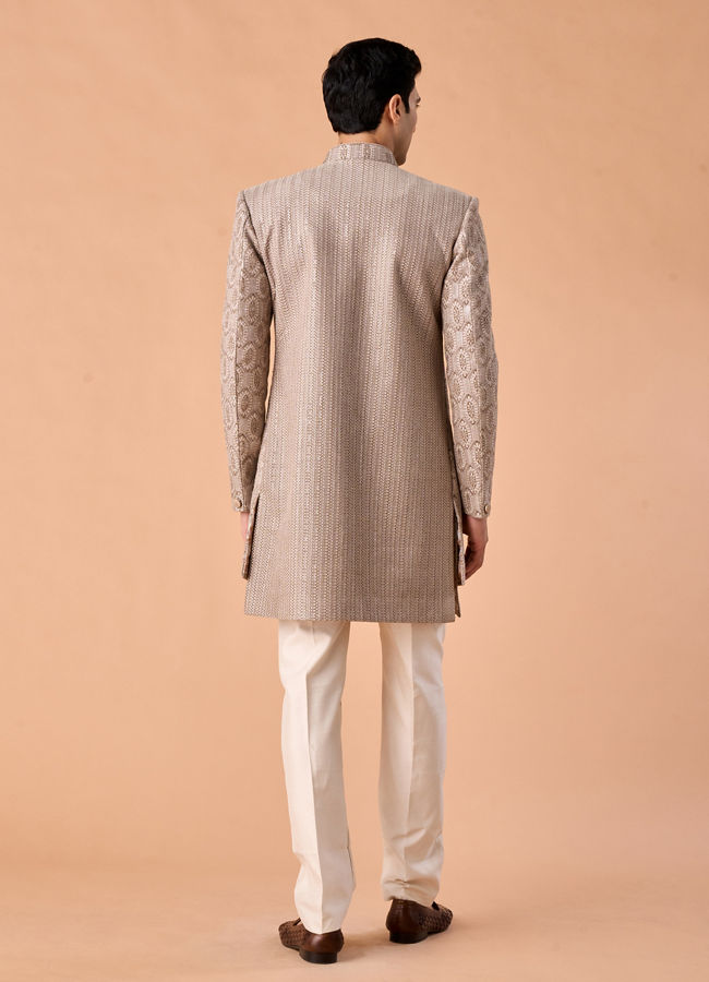 Manyavar Men White Elegance Sherwani