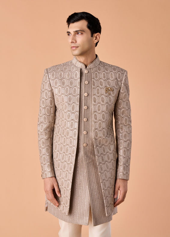 Manyavar Men White Elegance Sherwani