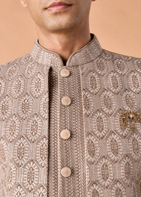Manyavar Men White Elegance Sherwani