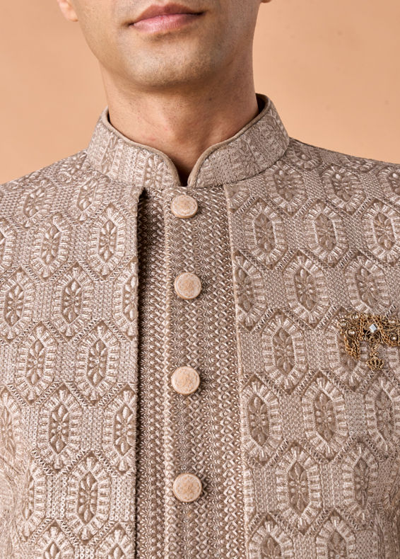 Manyavar Men White Elegance Sherwani