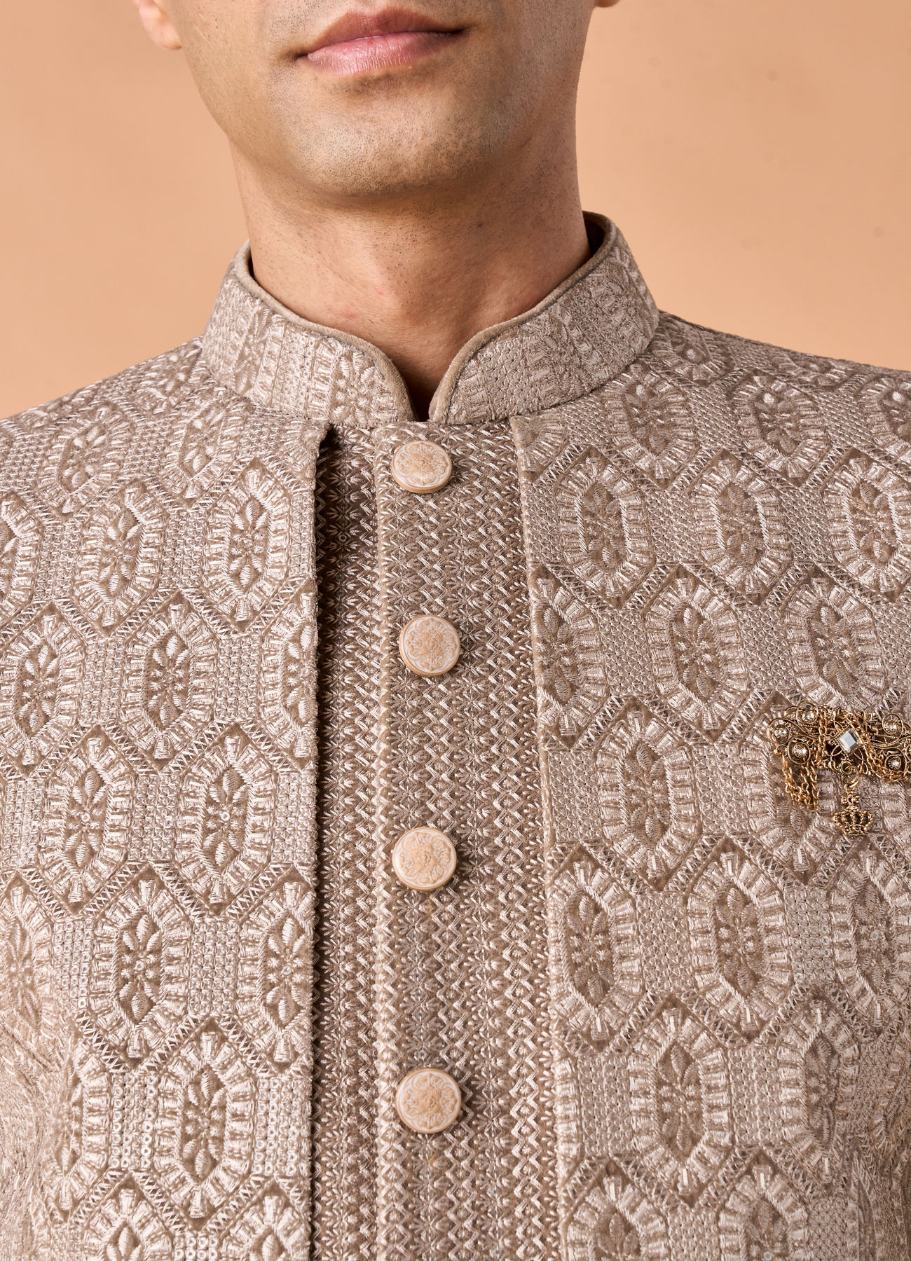 Manyavar Men White Elegance Sherwani
