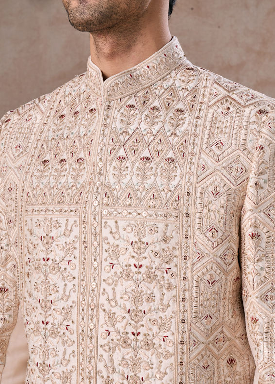 Manyavar Men Champagne Sherwani Vibes