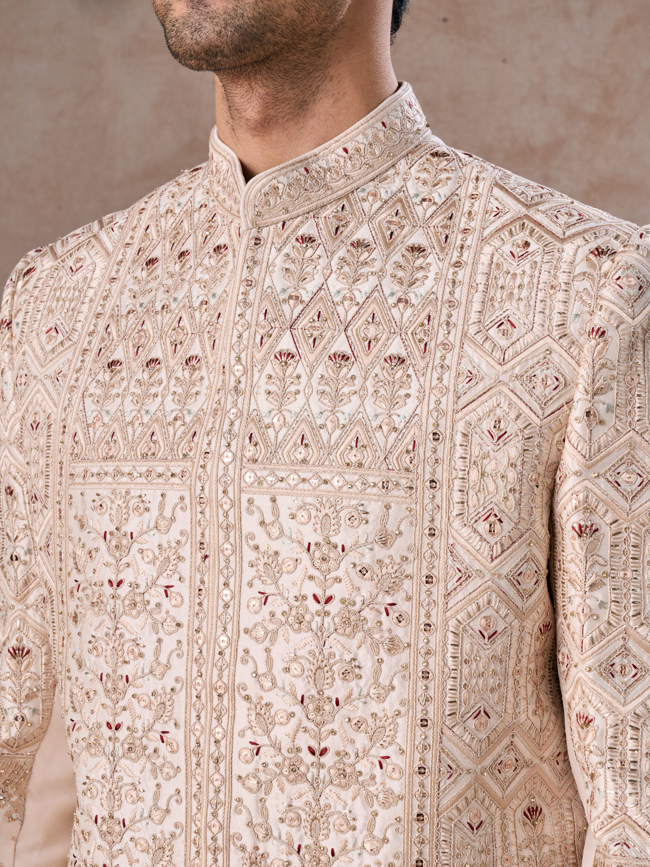 Manyavar Men Champagne Sherwani Vibes