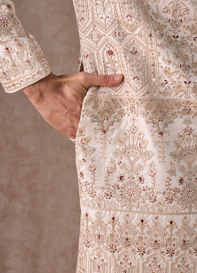 Manyavar Men Champagne Sherwani Vibes