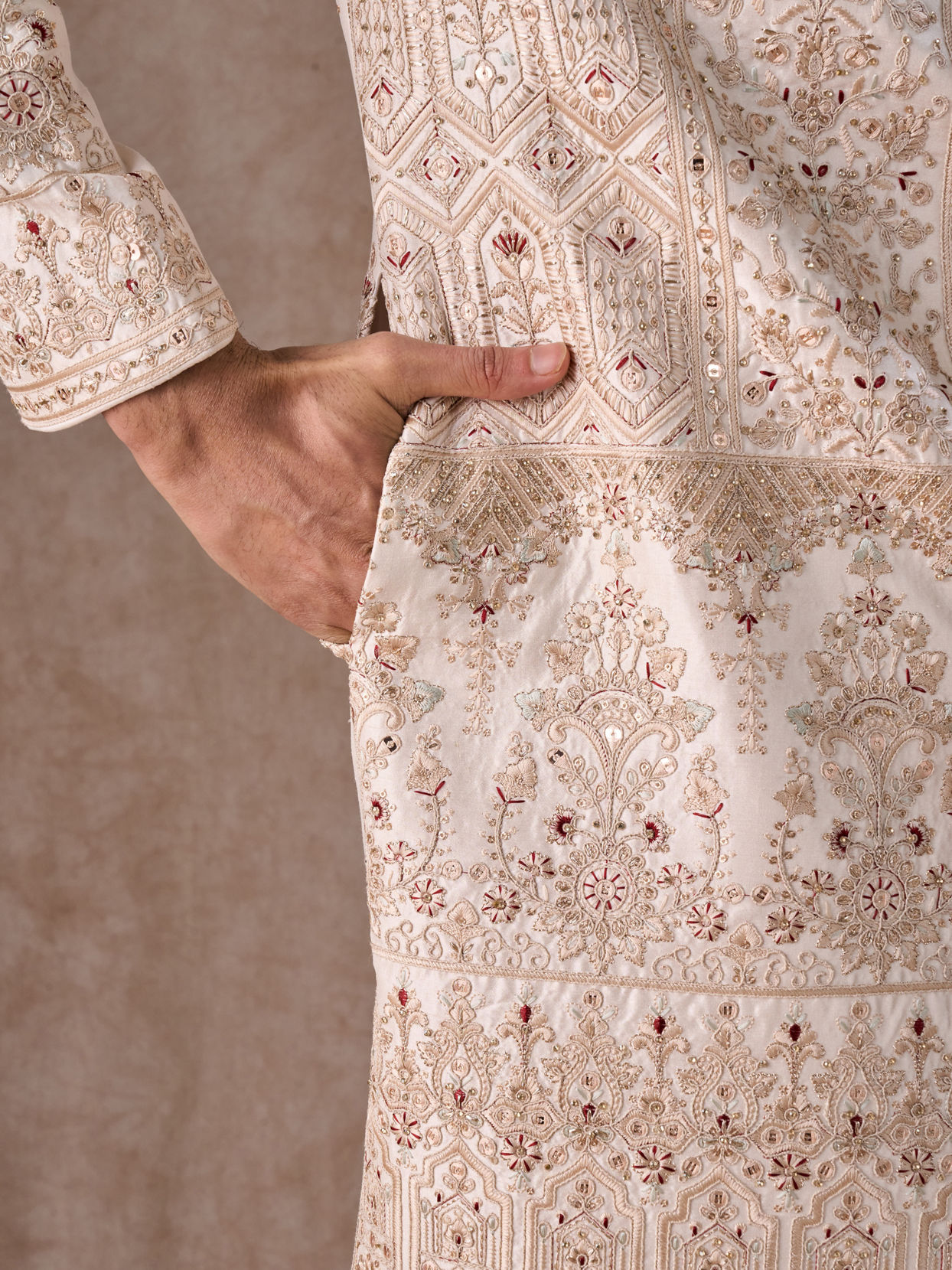 Manyavar Men Champagne Sherwani Vibes