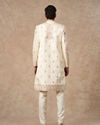 Manyavar Men Cream Art Silk Sherwani with Embroidery